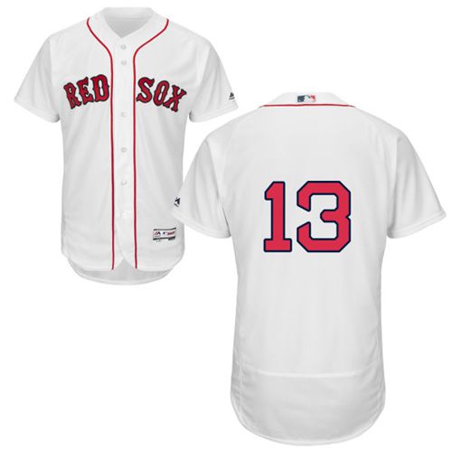 Red Sox #13 Hanley Ramirez White Flexbase Authentic Collection Stitched MLB Jersey